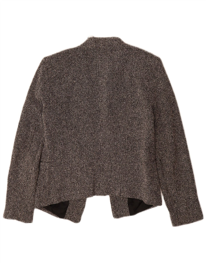 Topshop Veste blazer ouverte pour femme UK 10 Petit coton à carreaux noirs