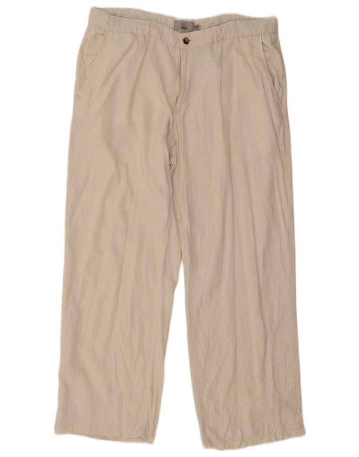 Marks & Spencer Pantalon Chino Droit Regular Homme W38 L31 Blanc Cassé