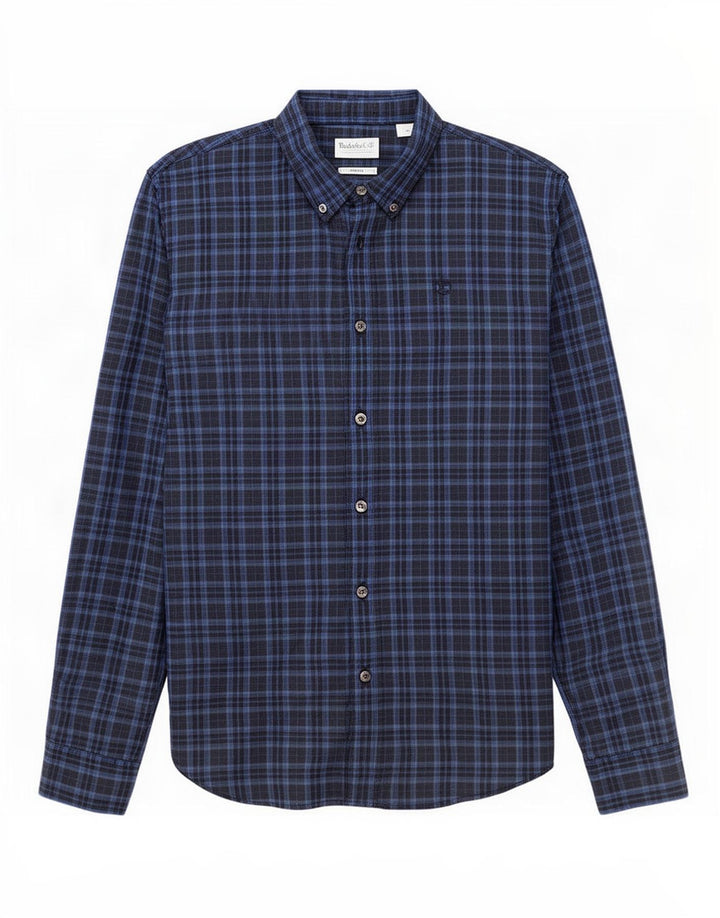Timberland Chemise Slim Fit Homme Bleu Moyen Carreaux Coton