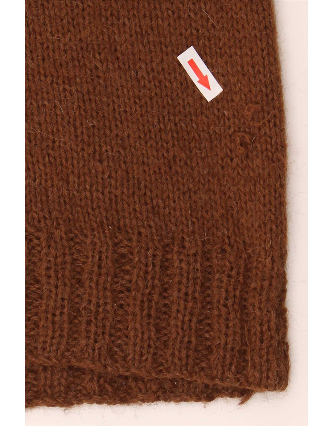 vintage Femmes Roll Neck Jumper Pull UK 12 Brun Moyen