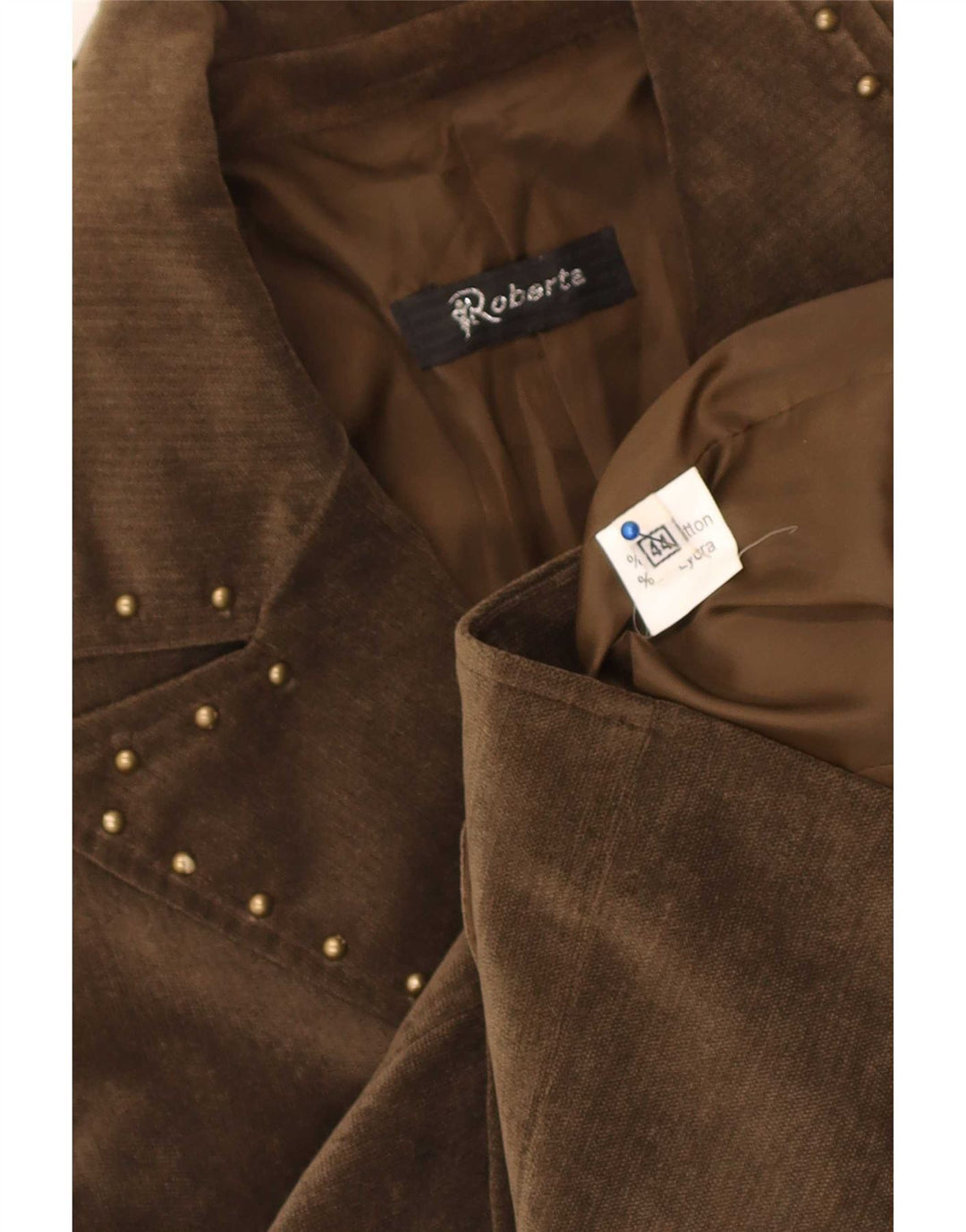 Roberta Veste blazer en velours côtelé à 3 boutons pour femme IT 44 coton beige moyen