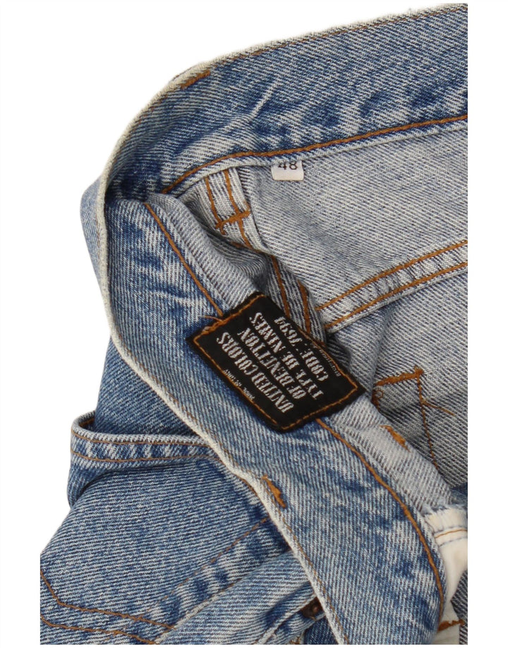 BENETTON Jean fuselé taille haute pour femme IT 48 XL W32 L30 Bleu Coton