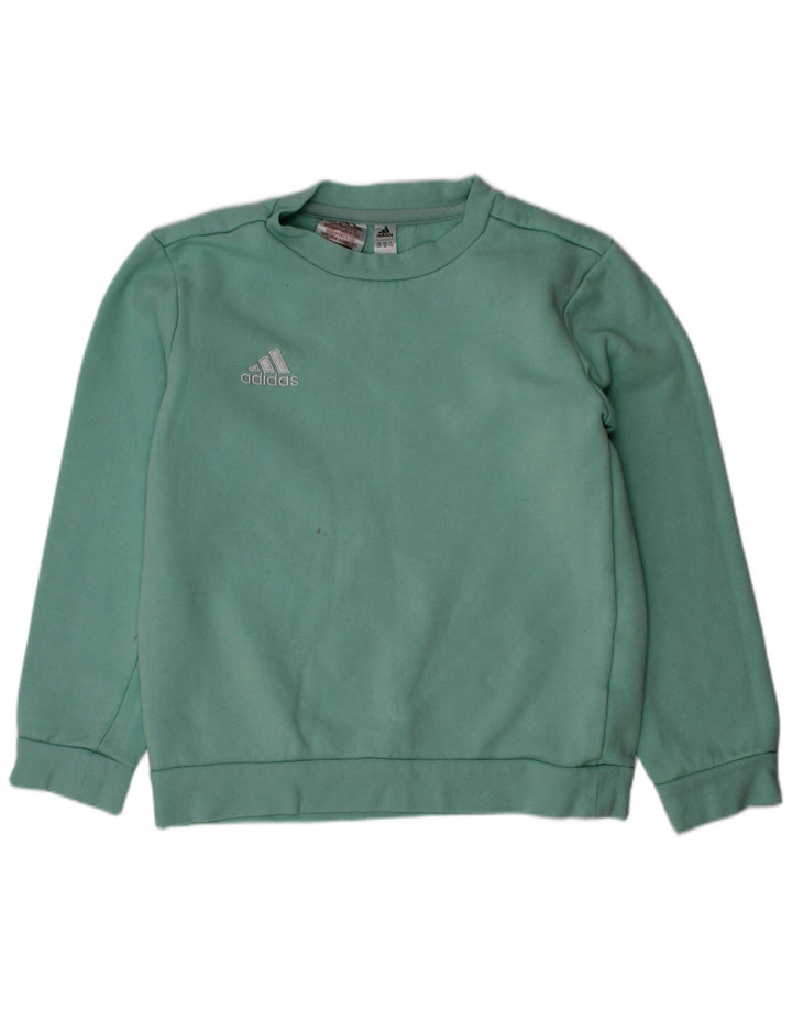 Adidas Sweat-Shirt Garçon 7-8 Ans Vert Coton