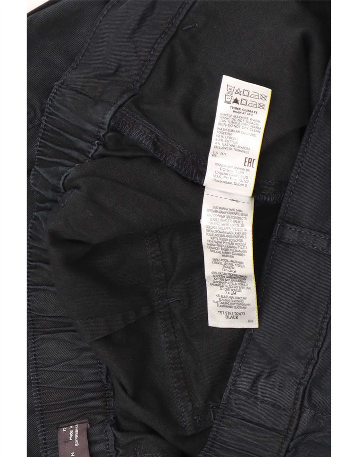 Marks & Spencer Pantalon cargo court pour femme UK 12 Medium W30 L23 Noir
