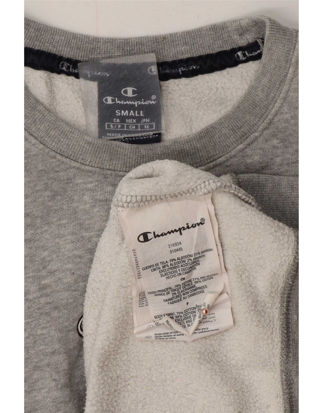 Champion Sweat-Shirt Homme Petit Gris Moucheté Coton