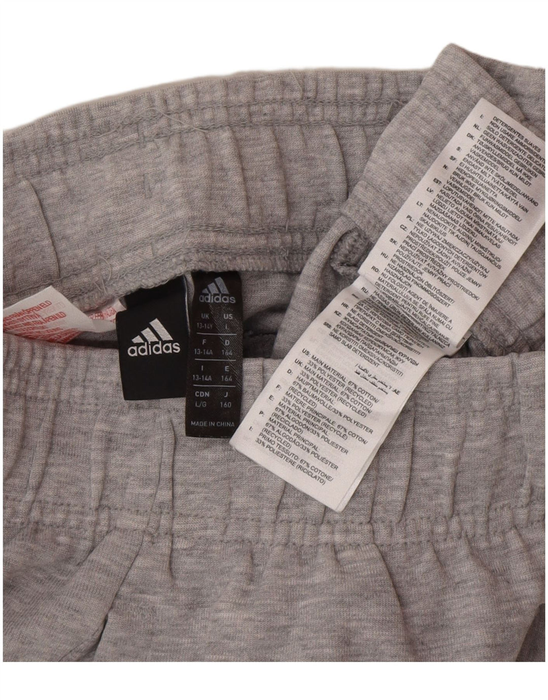 Adidas Pantalon de Survêtement Garçon Joggers 13-14 ans Gris Coton