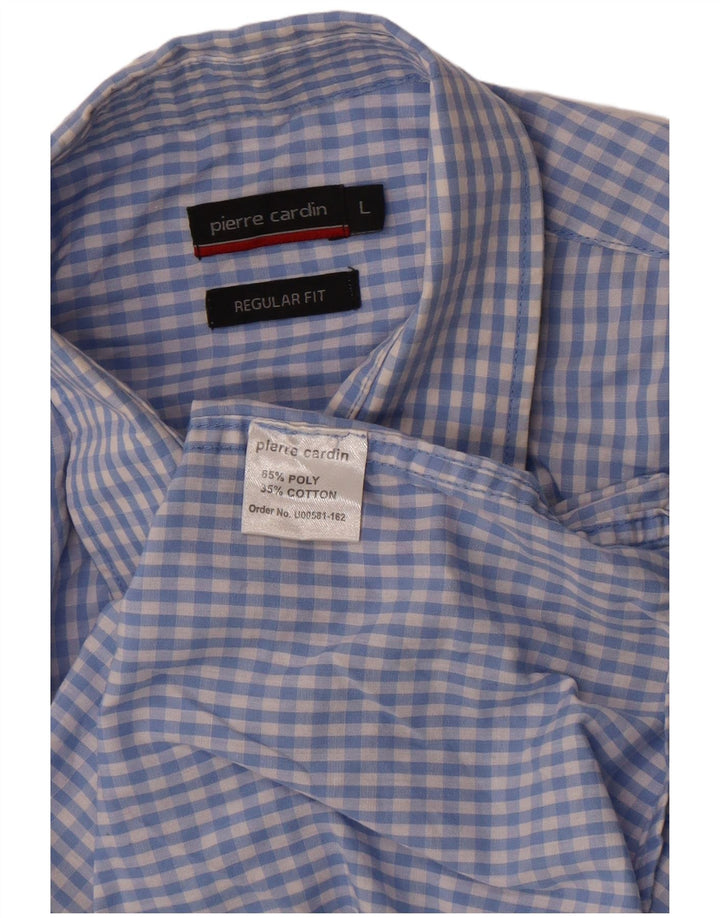 Pierre Cardin Chemise Regular Fit Homme Grand Bleu Vichy Polyester