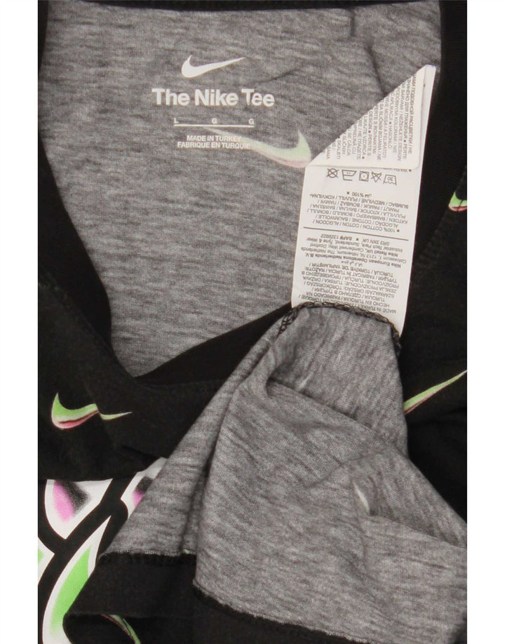 Nike T-shirt graphique pour homme en coton noir Taille L