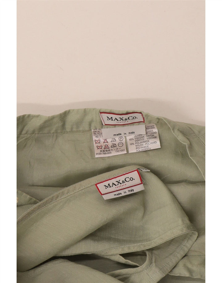 Max & Co. Ensemble jupe 2 pièces pour femme IT 42 Medium W30 Lin vert
