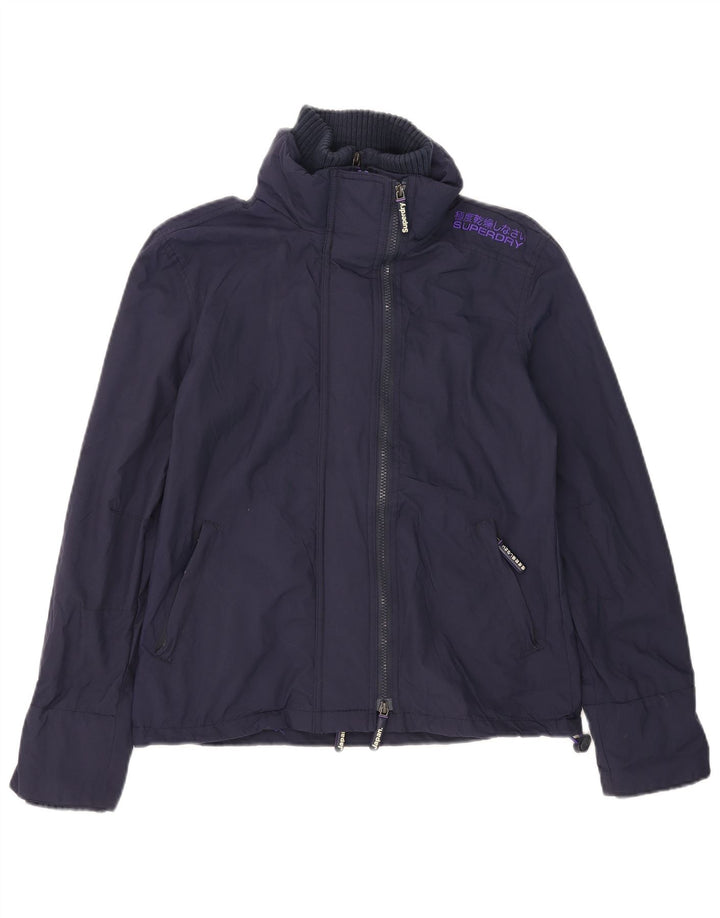 Superdry Veste coupe-vent The Windcheater pour femme UK 10 Small Bleu marine