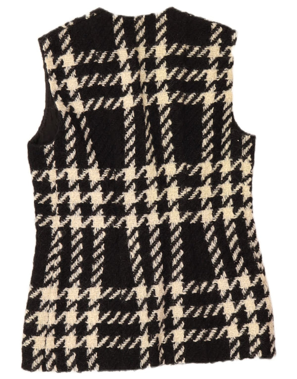 gilet femme vintage UK 12 Medium Black Check