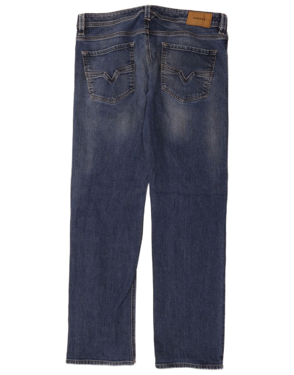 Diesel Jean Droit Homme W36 L32 Bleu Coton