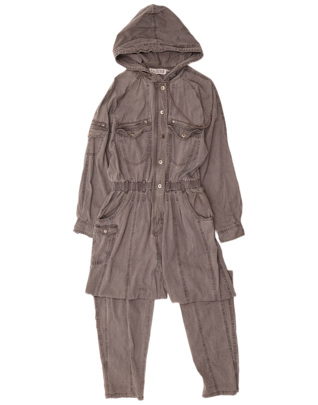 TOGETHER Combinaison à capuche pour femme UK 44 Gris moyen