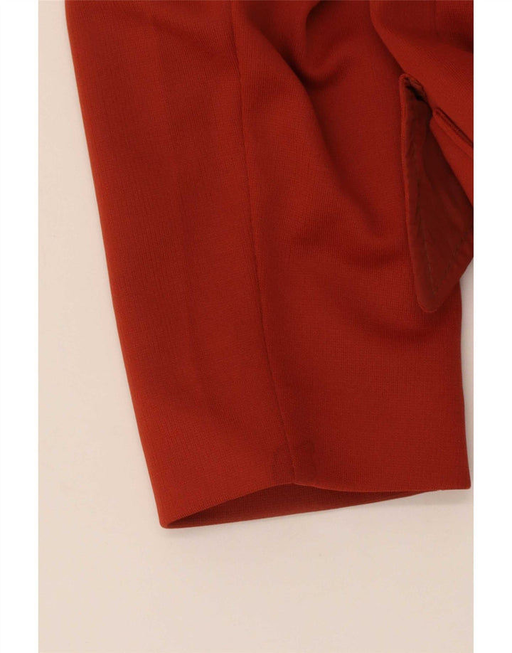 vintage Femme Pardessus UK 12 Rouge Moyen
