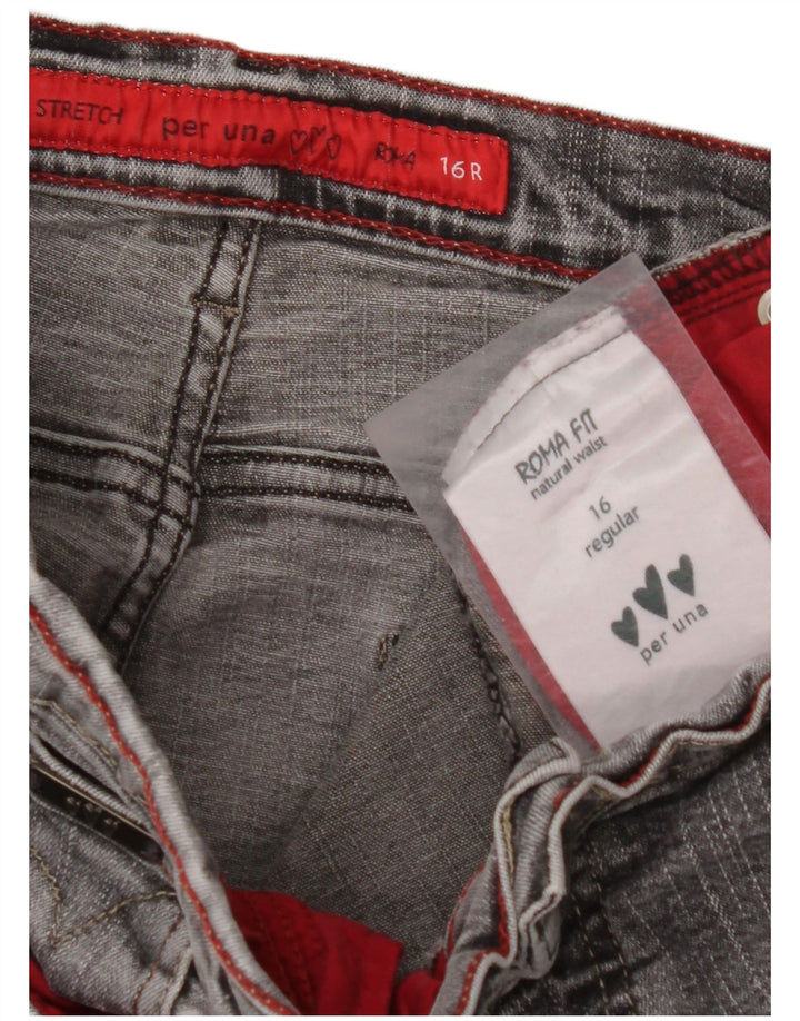 MARKS & SPENCER Jean droit extensible pour femme UK 16 Large W32 L30 Gris