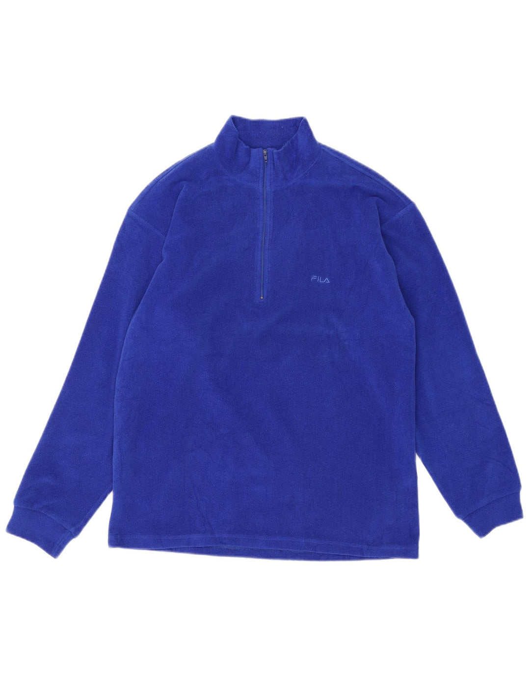 Fila Pull polaire à col zippé pour homme IT 48 Bleu moyen Polyester