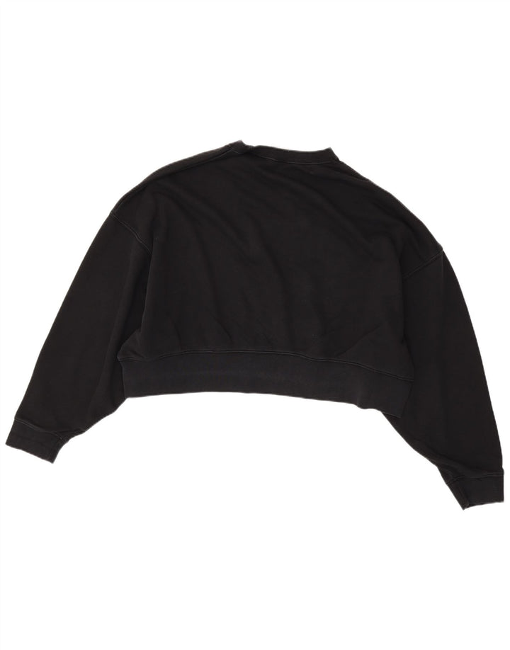 NIKE Sweat-shirt court surdimensionné pour femme UK 14 en coton noir moyen