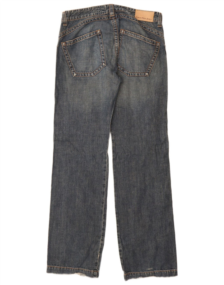 CALVIN KLEIN Jean droit Femme W32 L34 Bleu Coton