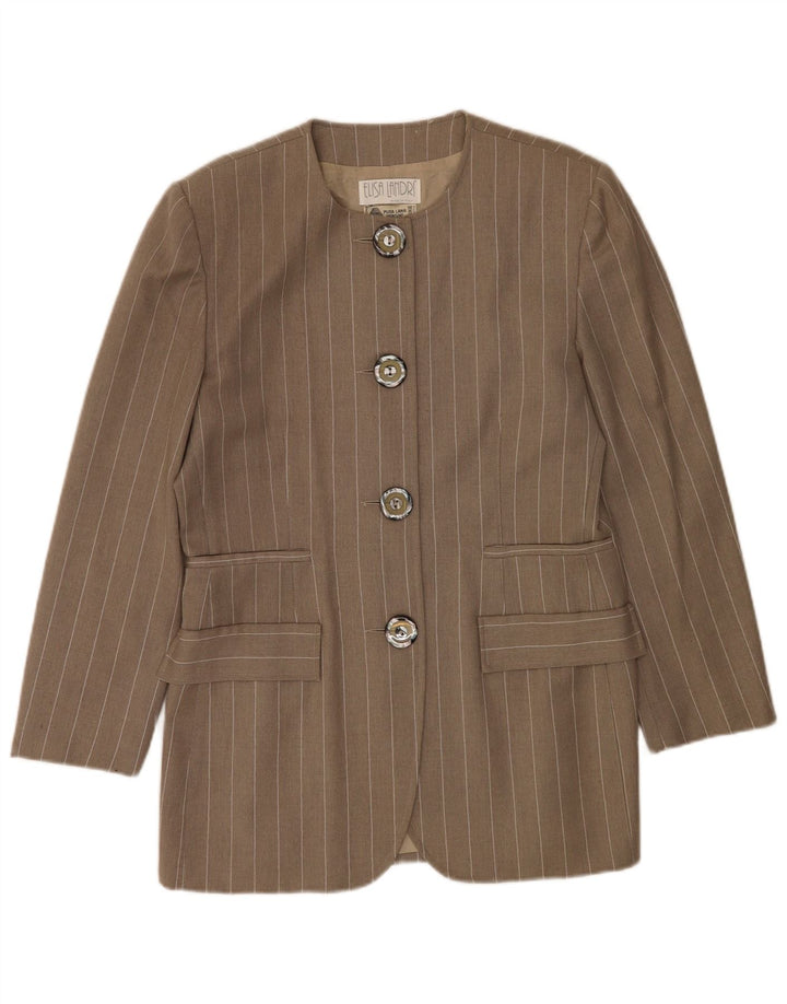 Elisa Landri Veste blazer 4 boutons pour femme IT 46 Grandes rayures grises