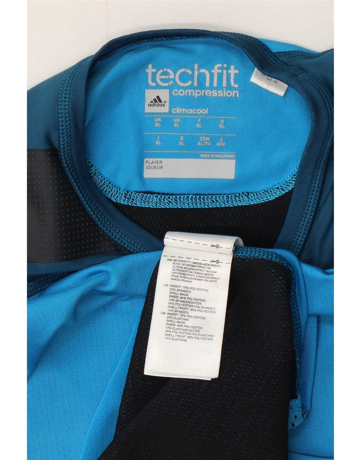 Adidas Hommes Climacool T-Shirt Top XL Bleu Colorblock Polyester