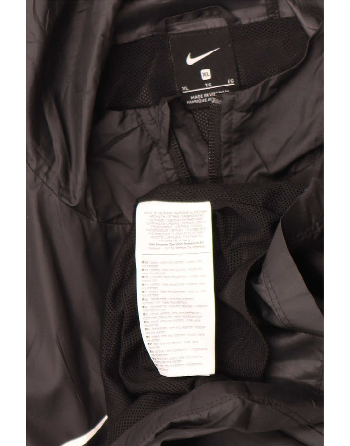 Nike Veste de pluie à capuche graphique pour homme UK 42 XL Noir Polyester