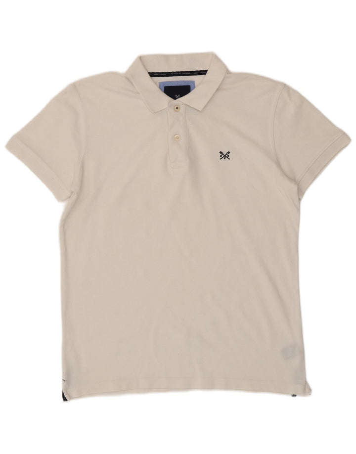 CREW CLOTHING Polo Homme Grand Blanc Coton