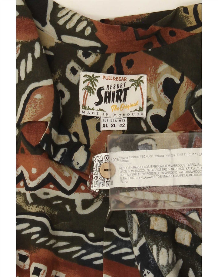 Pull & Bear Chemise Hawaïenne à Manches Courtes XL Homme Multicolore Géométrique