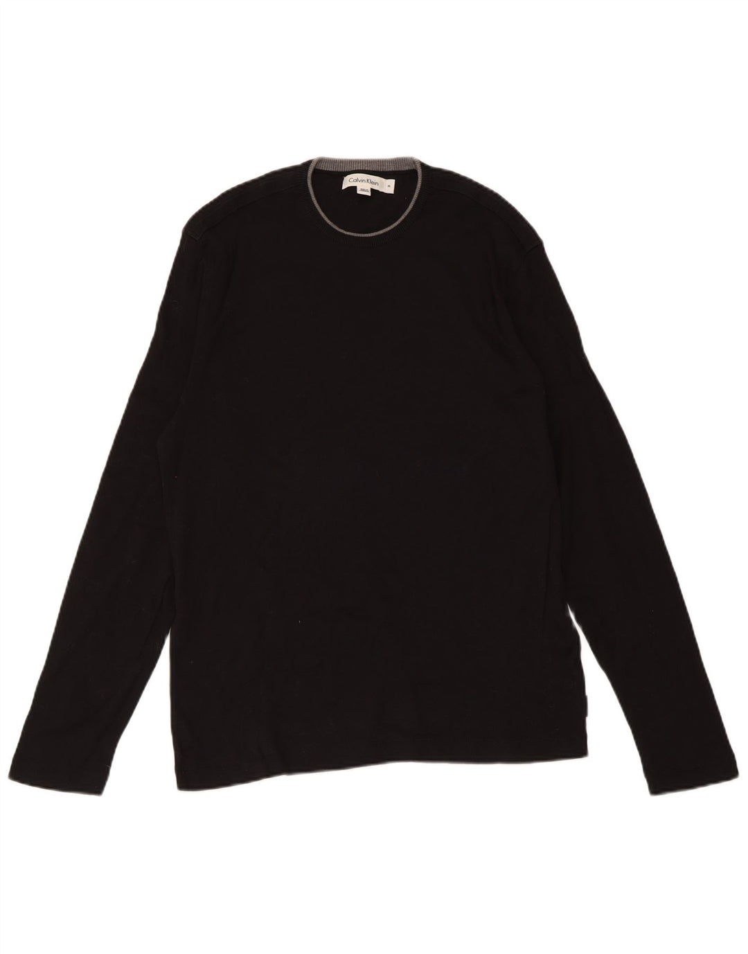 Calvin Klein Pull à col rond pour homme en coton noir moyen