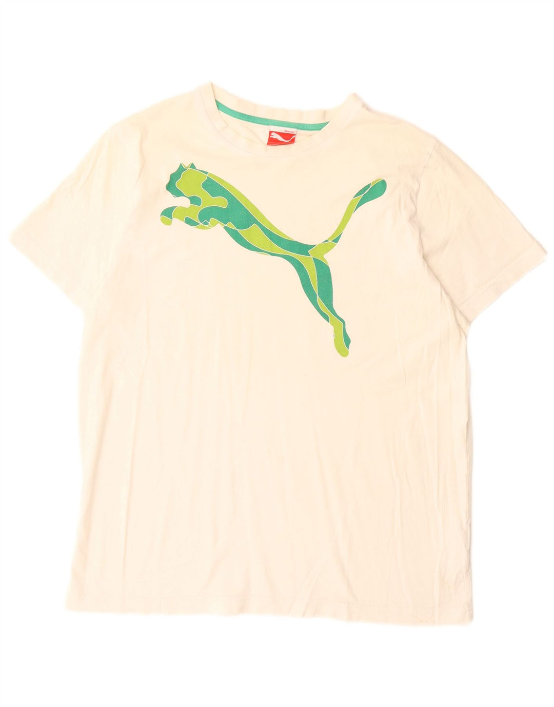 Puma T-shirt graphique pour hommes, grand, blanc, coton