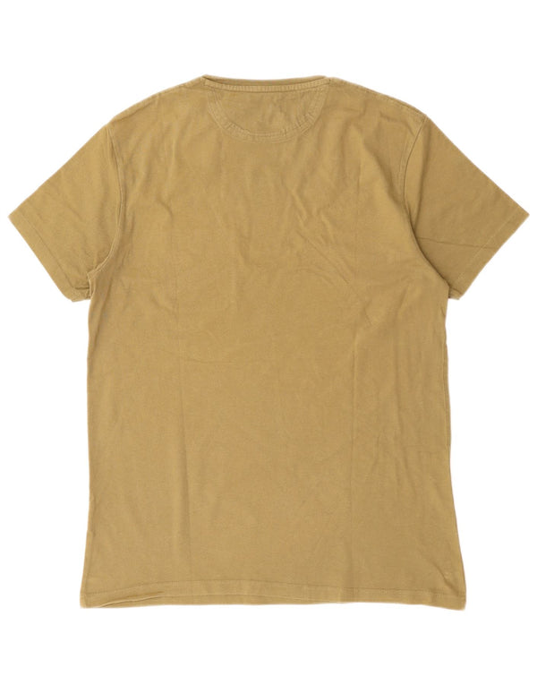 TIMBERLAND Mens Slim Fit T-Shirt Top Medium Khaki Cotton