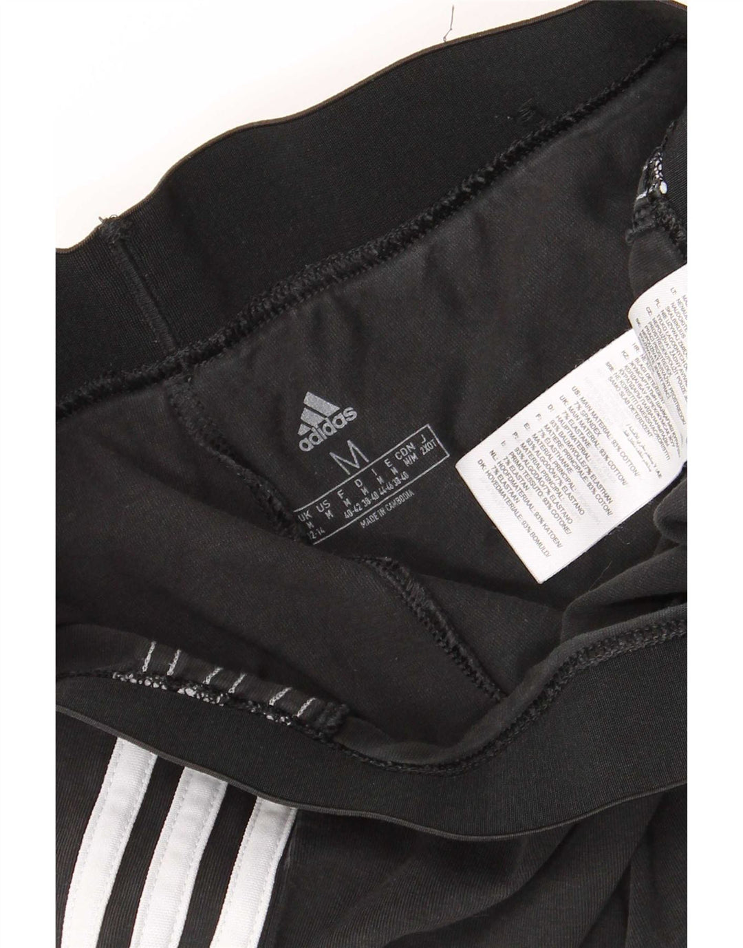 Adidas Leggings Femme UK 12/14 Coton Noir Moyen