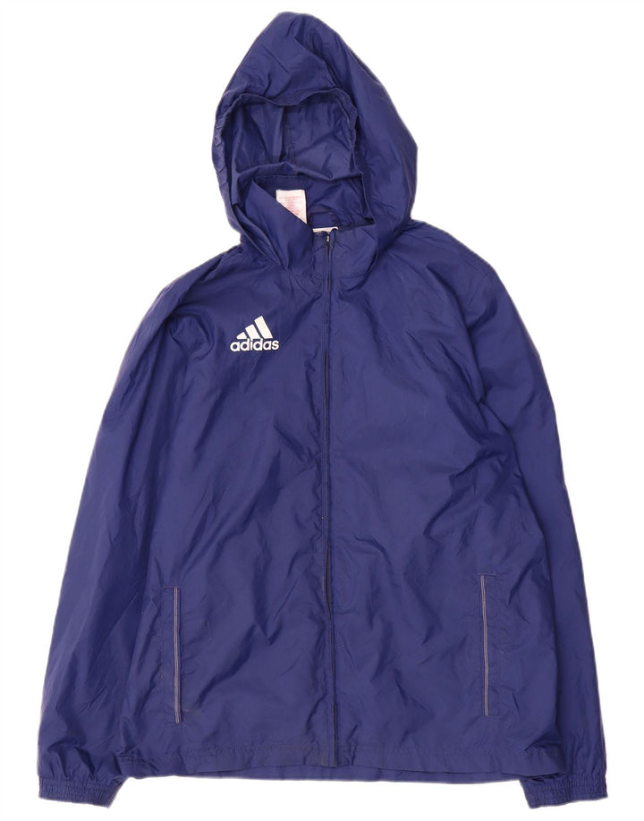 Veste de pluie à capuche Adidas garçon 13-14 ans bleu marine polyester