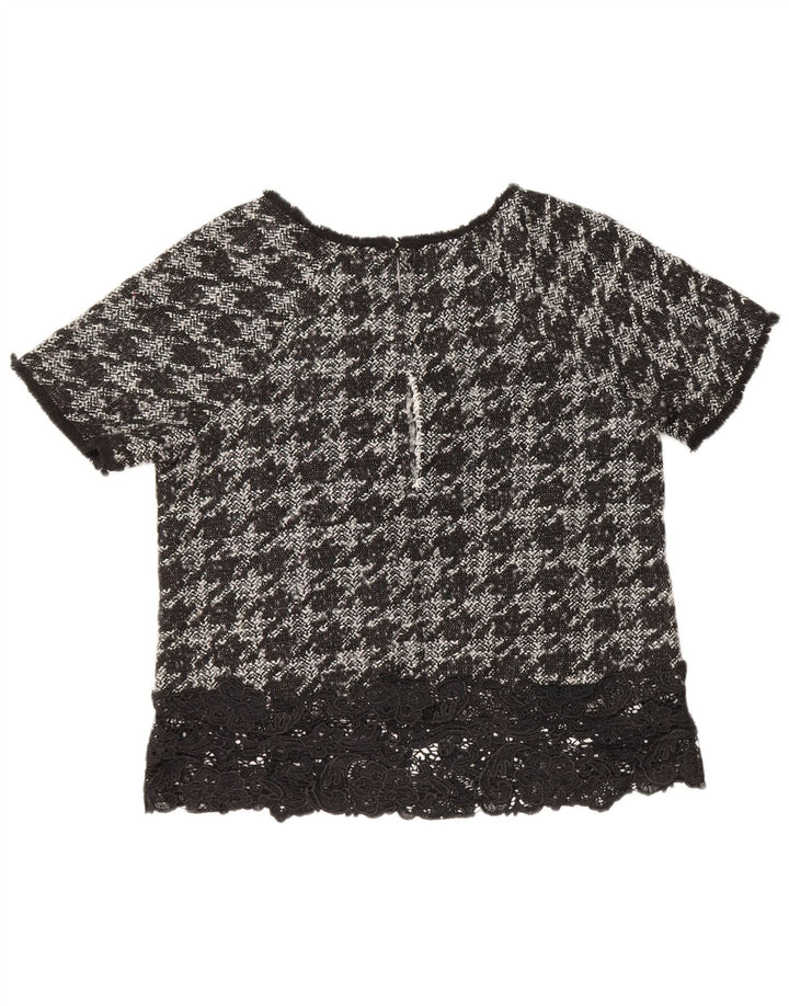 Rick Cardona Chemisier pour femme UK 42 Medium Noir Pied-de-poule Polyester