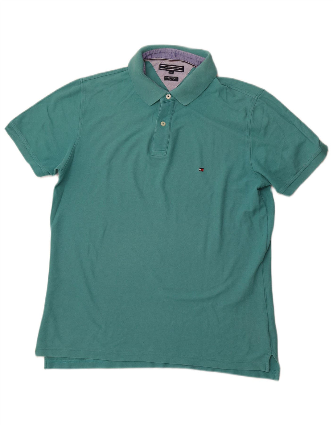 TOMMY HILFIGER Polo Slim Fit Homme XL Coton Turquoise
