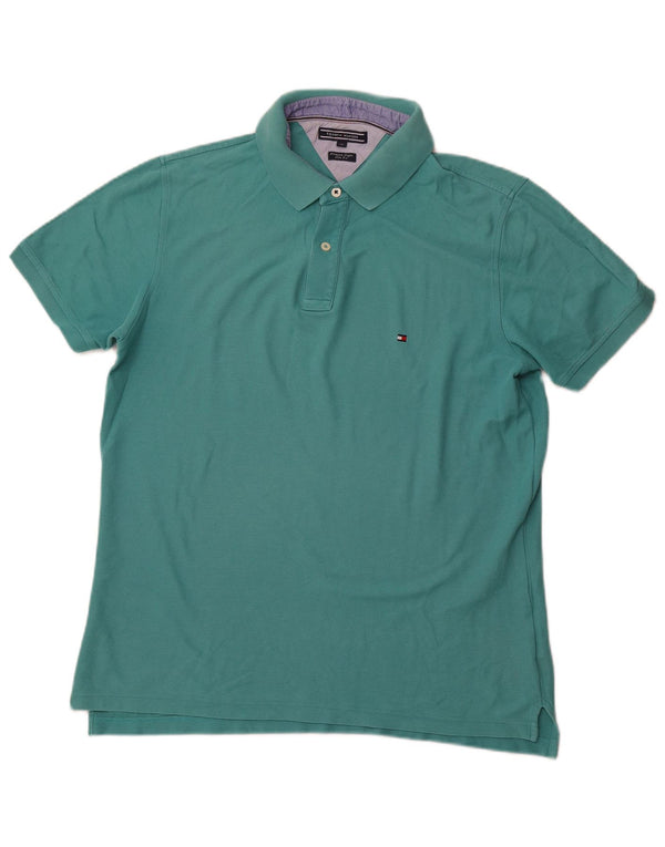 TOMMY HILFIGER Polo Slim Fit Homme XL Coton Turquoise