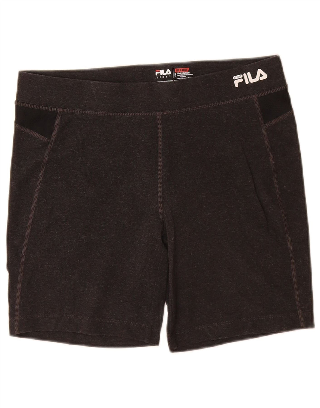 FILA Short de sport pour femme UK 8 Small Gris Colorblock Coton