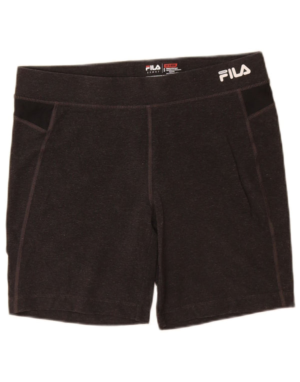 FILA Short de sport pour femme UK 8 Small Gris Colorblock Coton