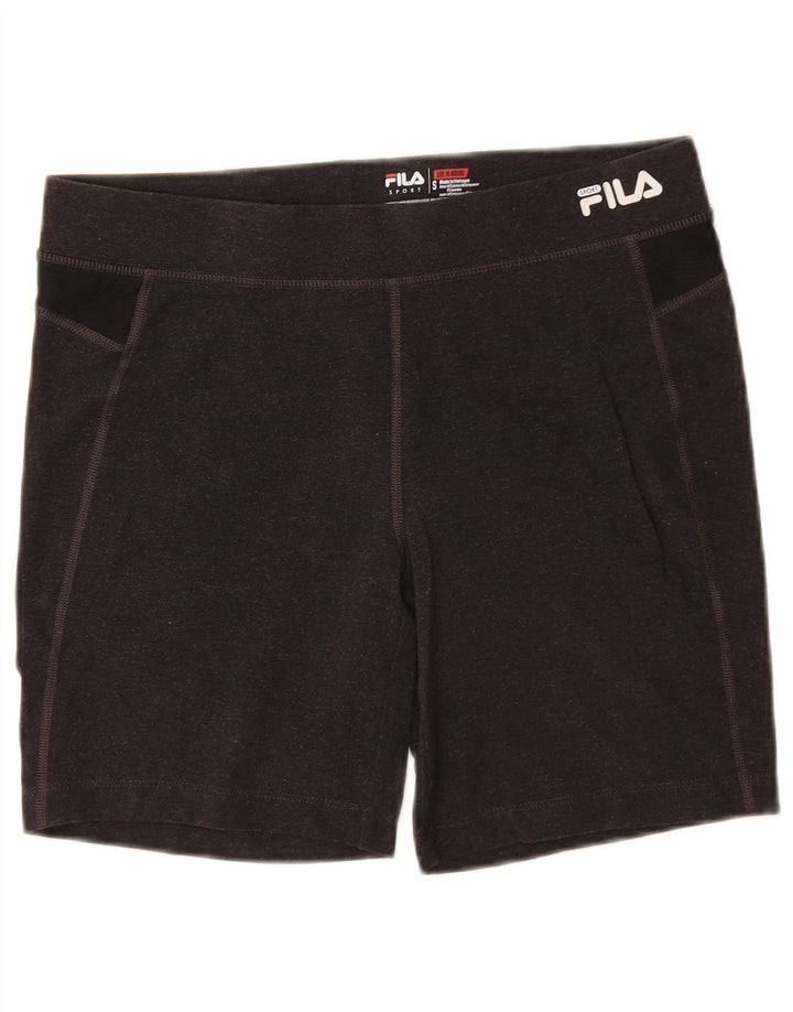 FILA Short de sport pour femme UK 8 Small Gris Colorblock Coton