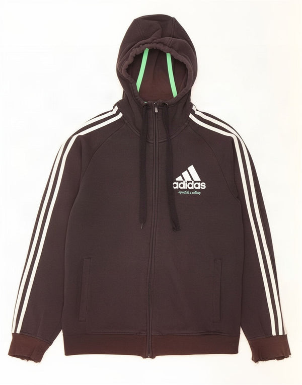 Adidas Pull à capuche zippé pour homme en coton noir moyen
