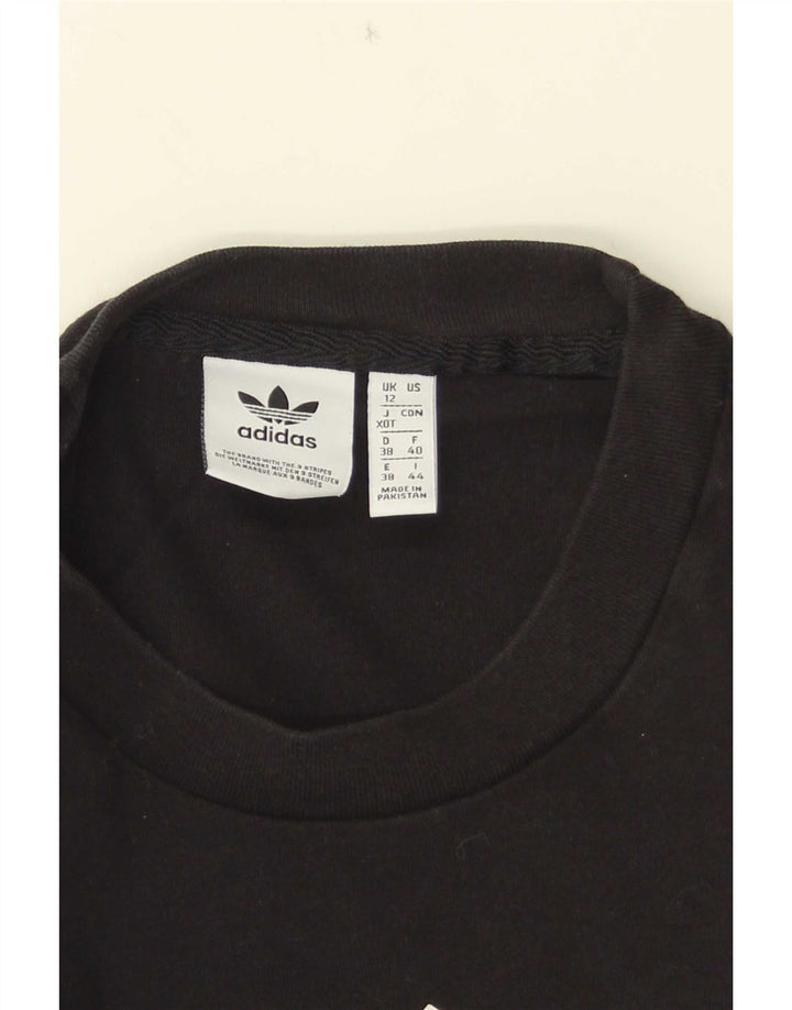 Adidas T-shirt graphique pour femme UK 12 Noir moyen