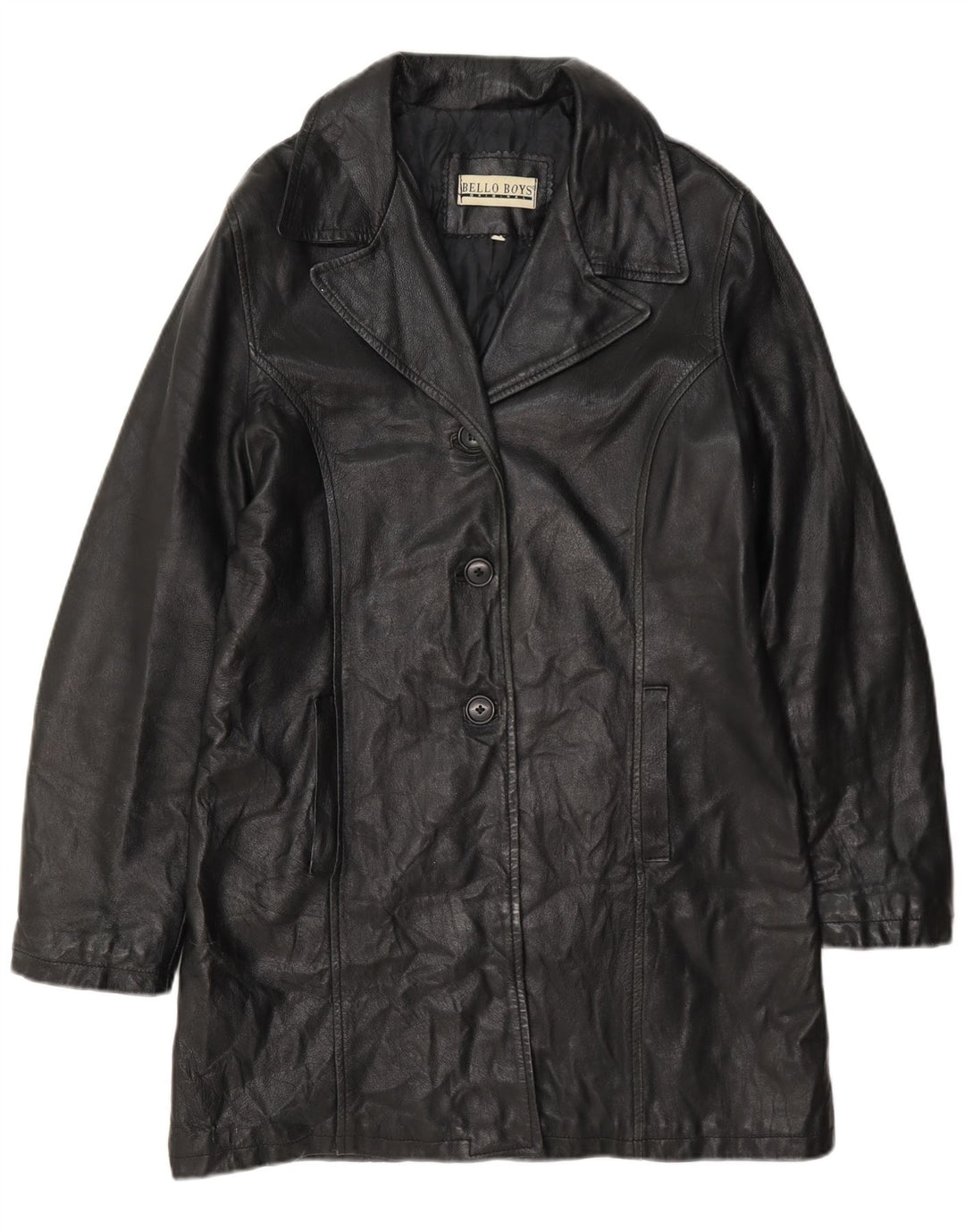 Bello Boys Manteau en cuir pour femme UK 14 Grand Noir