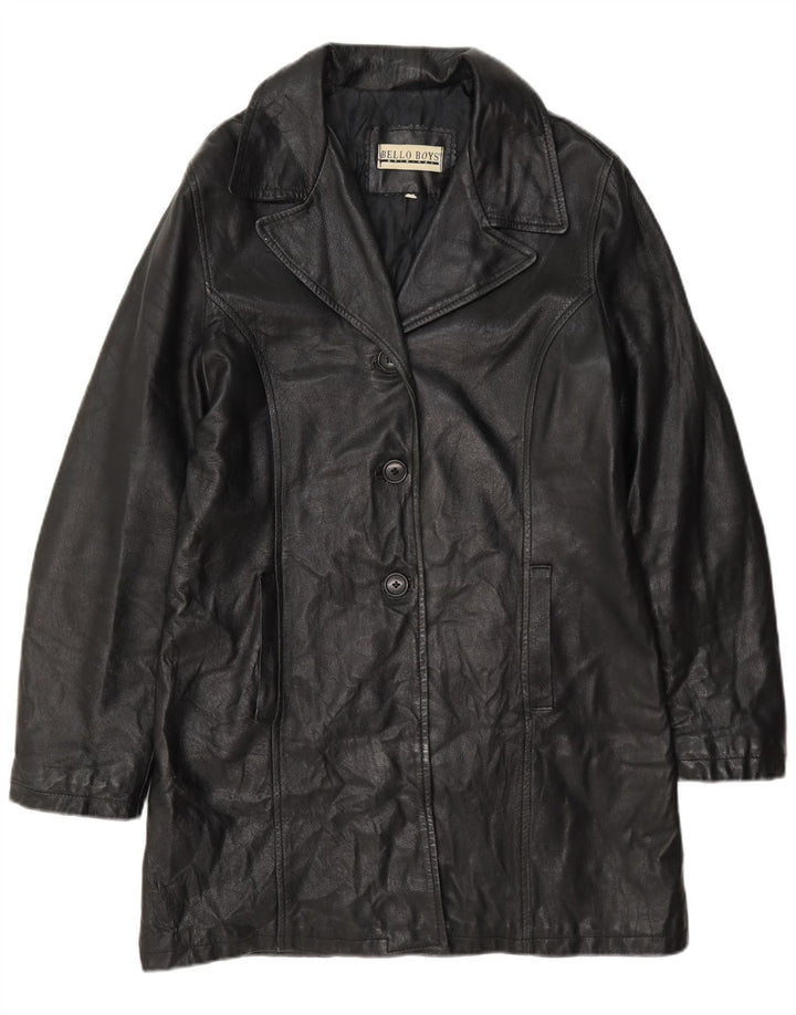 Bello Boys Manteau en cuir pour femme UK 14 Grand Noir