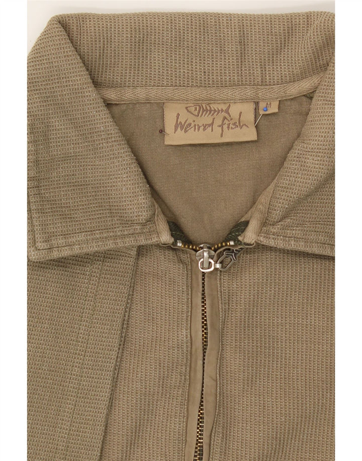 WEIRD FISH Mens Polo Shirt Medium Brown Cotton Vintage Weird Fish and Second-Hand Weird Fish from Messina Hembry 