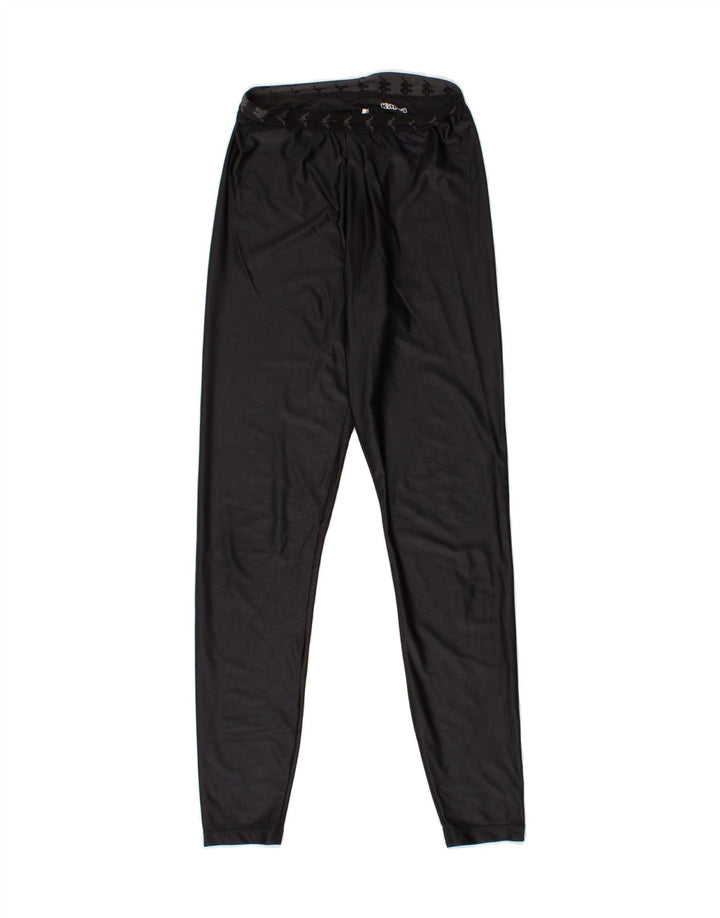 KAPPA Girls Tezenis Leggings 9-10 Years Black Vintage Kappa and Second-Hand Kappa from Messina Hembry 