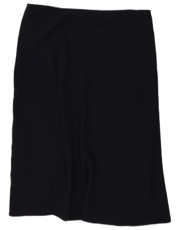 Marks & Spencer Womens Midi Skirt UK 18 XL W40 Navy Blue Polyester