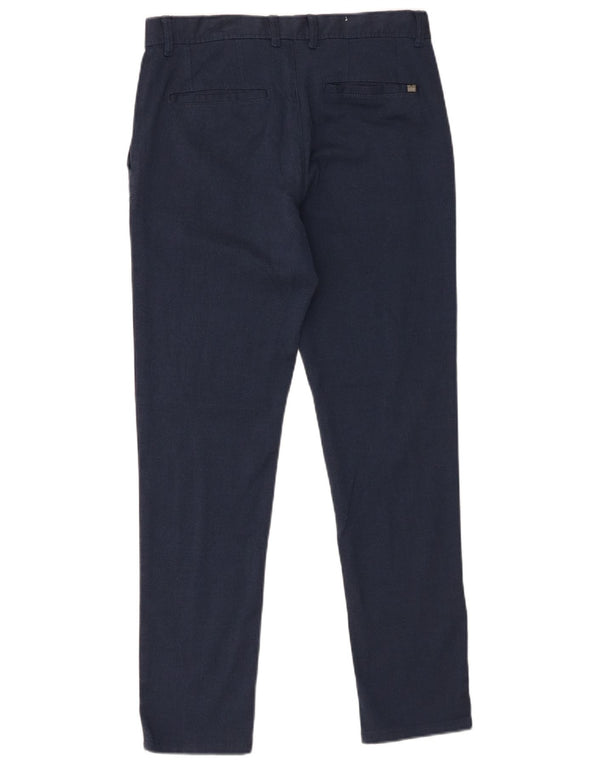 Zara Pantalon Chino Slim Homme EU 38 Small W30 L29 Bleu Marine Polyester