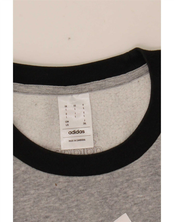 Adidas Sweat-shirt graphique pour hommes, grand, gris, colour block