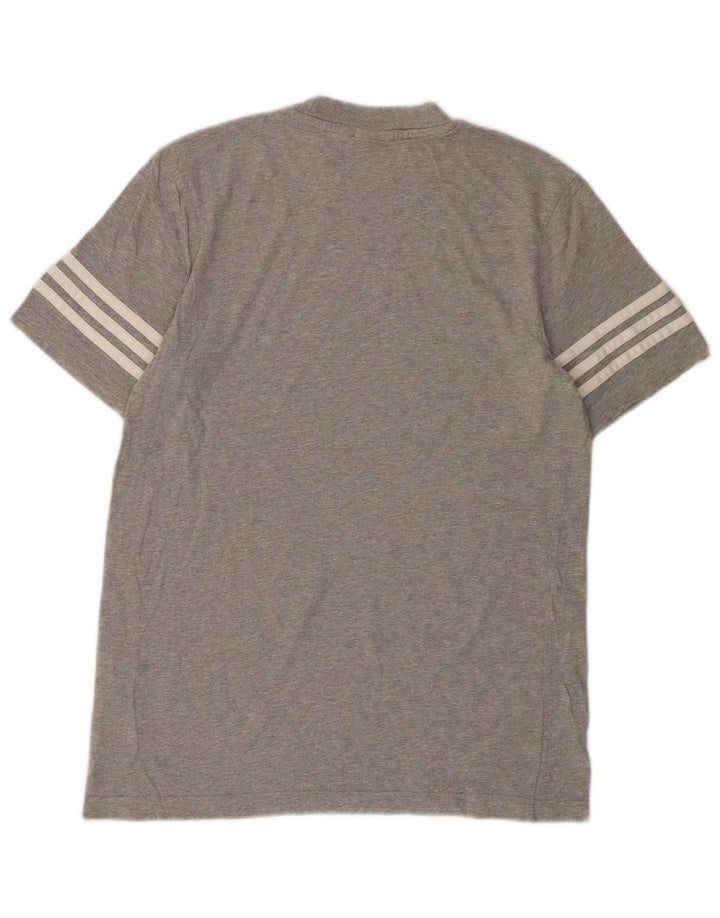 ADIDAS T-Shirt Graphique Homme Petit Gris Moucheté Coton