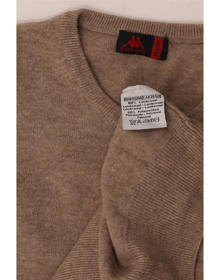 Kappa Pull à col rond pour homme 2XL Beige Laine d'agneau