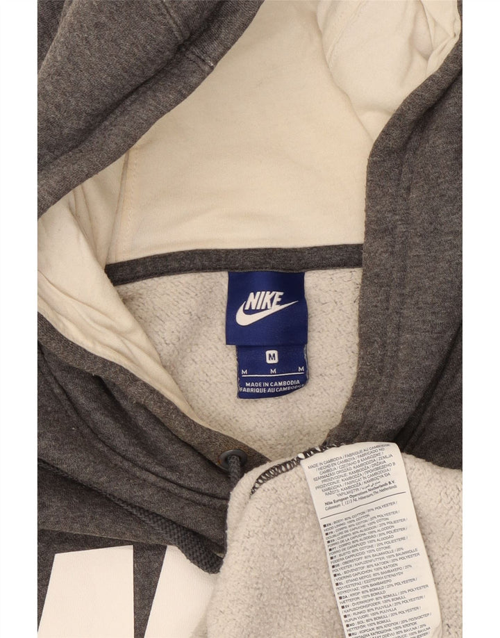 Nike Pull à capuche graphique en coton gris moyen pour homme